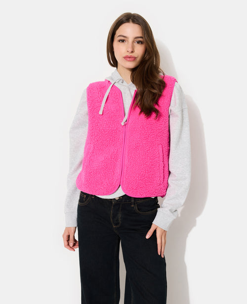 Veste sans manches zippée en sherpa - PIMKIE - 1