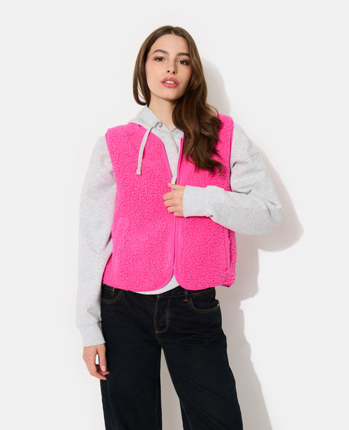 Veste sans manches zippée en sherpa - PIMKIE - 3