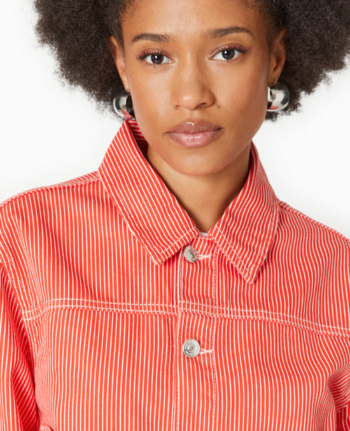 Veste courte en toile avec fines rayures - PIMKIE - 2