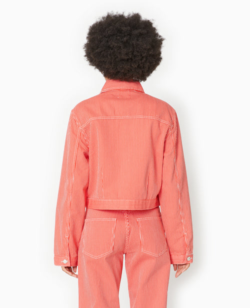 Veste courte en toile avec fines rayures - PIMKIE - 6