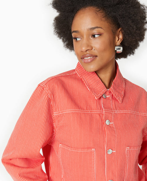 Veste courte en toile avec fines rayures - PIMKIE - 9