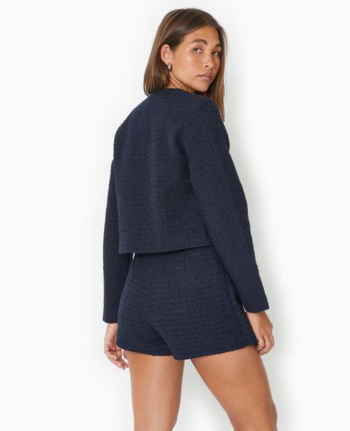 Veste droite en tweed avec boutons dorés - PIMKIE - 6