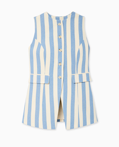 Veste longue sans manche avec rayures - PIMKIE - 4