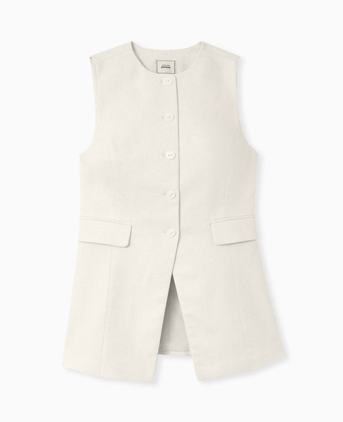 Veste longue sans manches avec lin - PIMKIE - 3