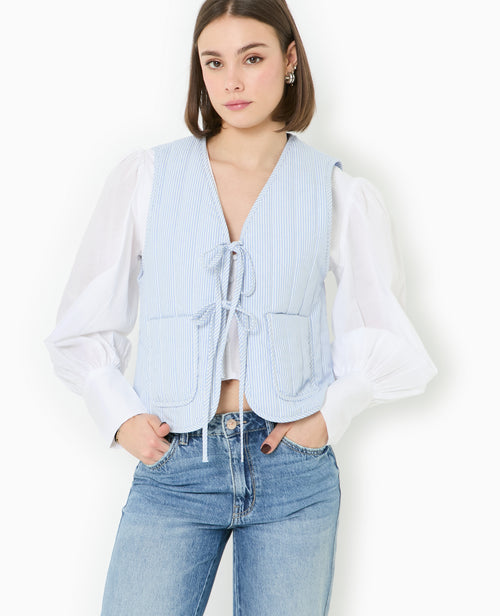 Veste sans manches matelassée avec rayures - PIMKIE - 1