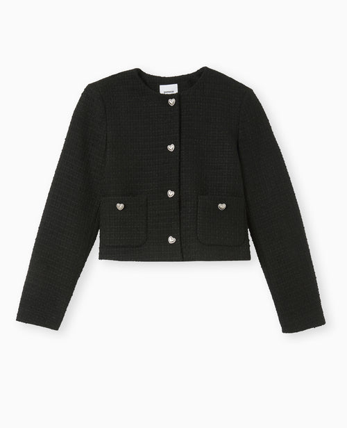 Veste courte en tweed avec boutons cœur - PIMKIE - 4