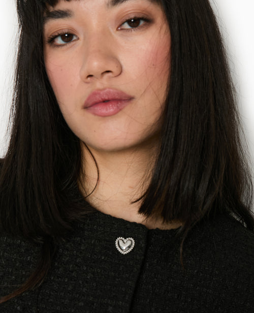 Veste courte en tweed avec boutons cœur - PIMKIE - 7