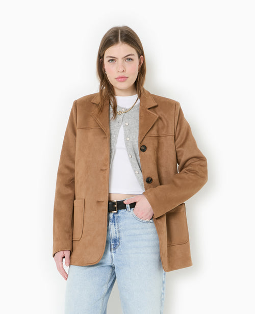 Veste blazer en suédine - PIMKIE - 1