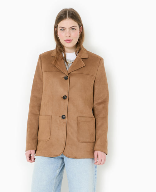 Veste blazer en suédine - PIMKIE - 4