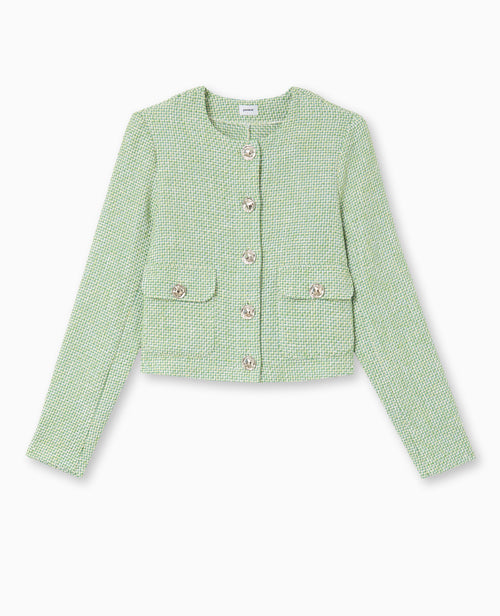 Veste courte et droite en tweed - PIMKIE - 4