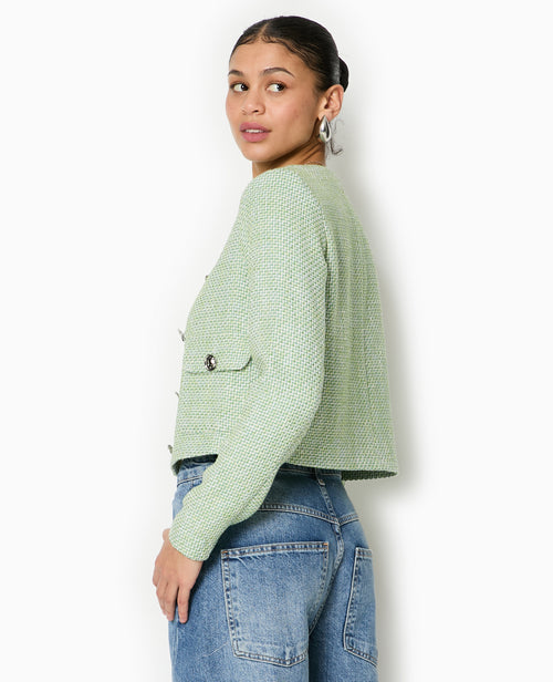 Veste courte et droite en tweed - PIMKIE - 6