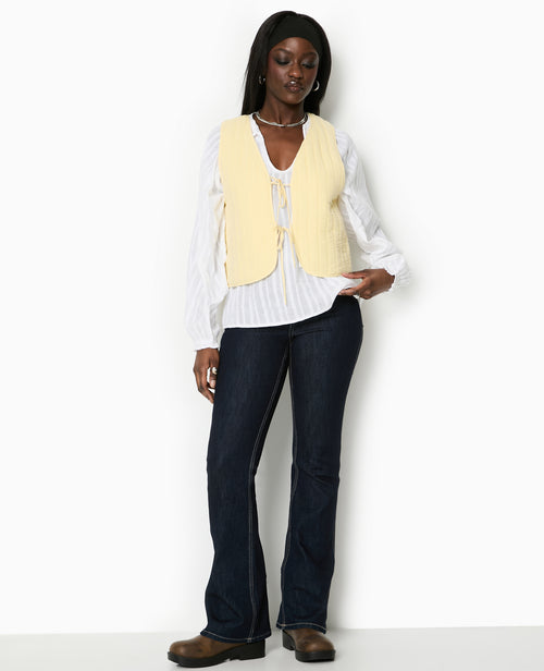 Veste sans manches en gaze de coton matelassée - PIMKIE - 2