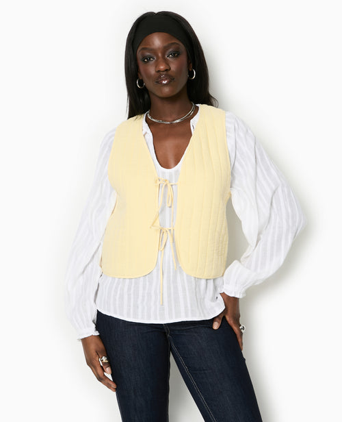 Veste sans manches en gaze de coton matelassée - PIMKIE - 5