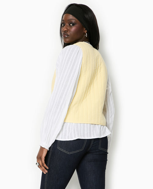 Veste sans manches en gaze de coton matelassée - PIMKIE - 6