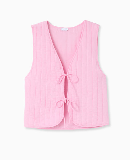 Veste sans manches en gaze de coton matelassée - PIMKIE - 4