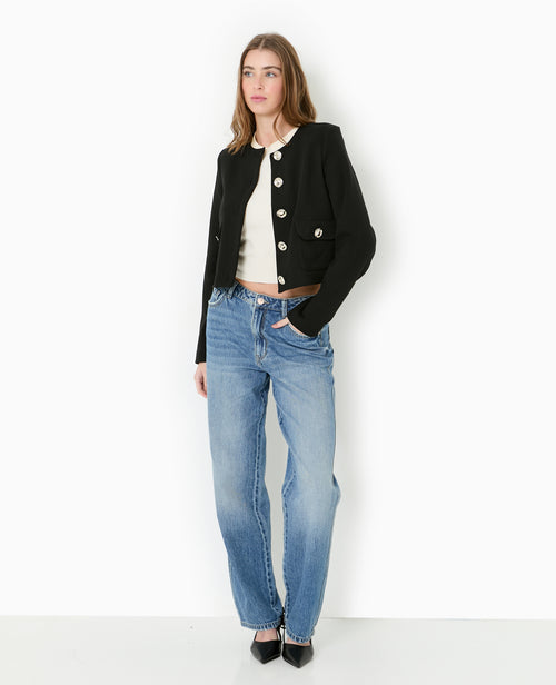 Veste droite et courte avec boutons fantaisie - PIMKIE - 7