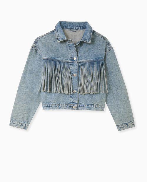 Veste en jean avec franges - PIMKIE - 4