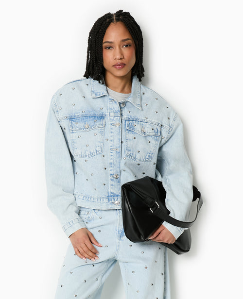 Veste en jean avec cœurs métalliques - PIMKIE - 1