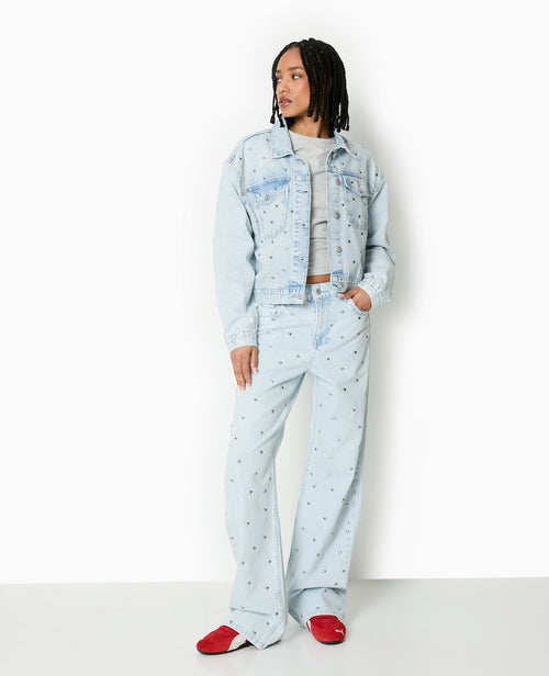 Veste en jean avec cœurs métalliques - PIMKIE - 5
