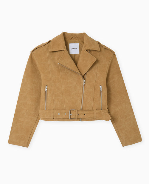 Veste biker en suédine - PIMKIE - 4