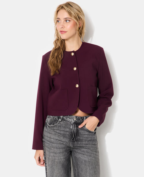 Veste droite et courte avec boutons écussons - PIMKIE - 7