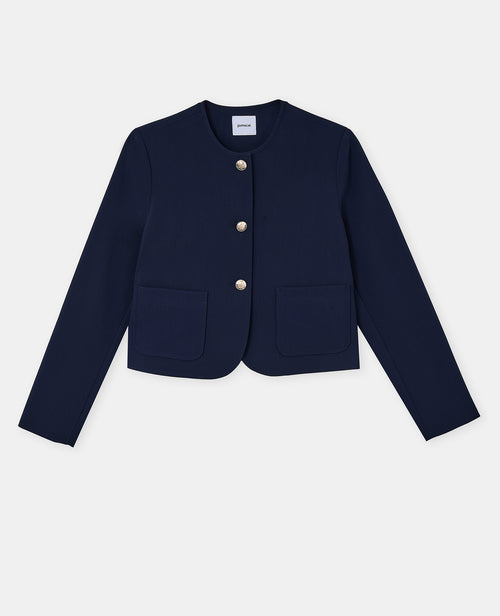 Veste droite et courte avec boutons écussons - PIMKIE - 4