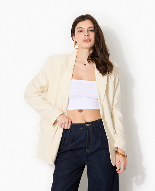 Veste blazer oversize en tissu fluide - PIMKIE - 1