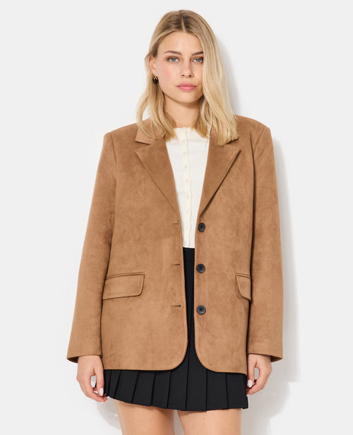 Veste blazer oversize en suédine - PIMKIE - 5
