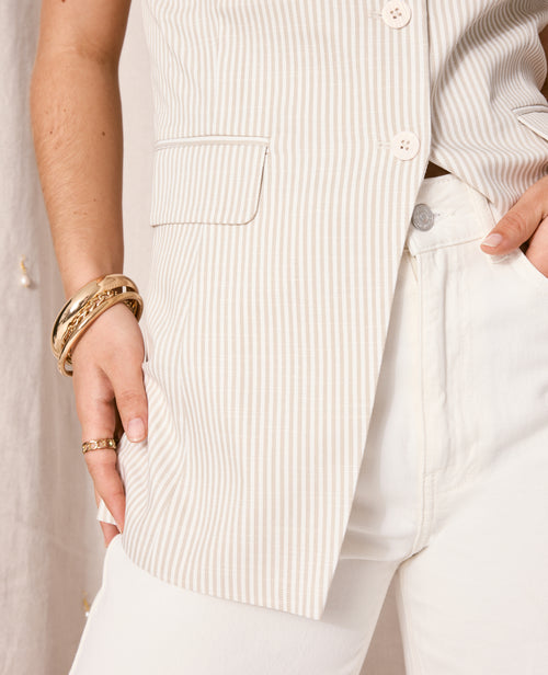 Gilet de barman long motif rayures - PIMKIE - 3