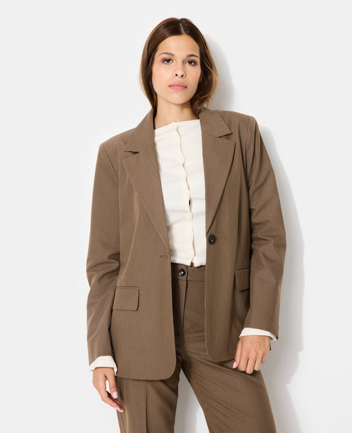 Veste blazer oversize motif mini pied-de-poule - PIMKIE - 5