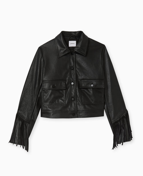 Veste courte en simili avec franges - PIMKIE - 4