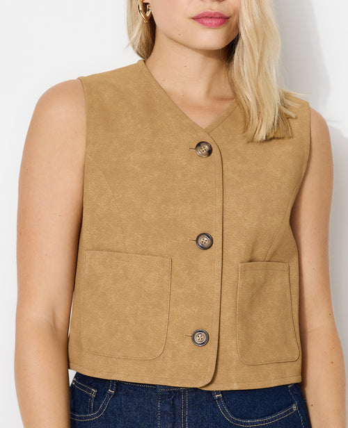 Veste sans manches en suédine - PIMKIE - 2