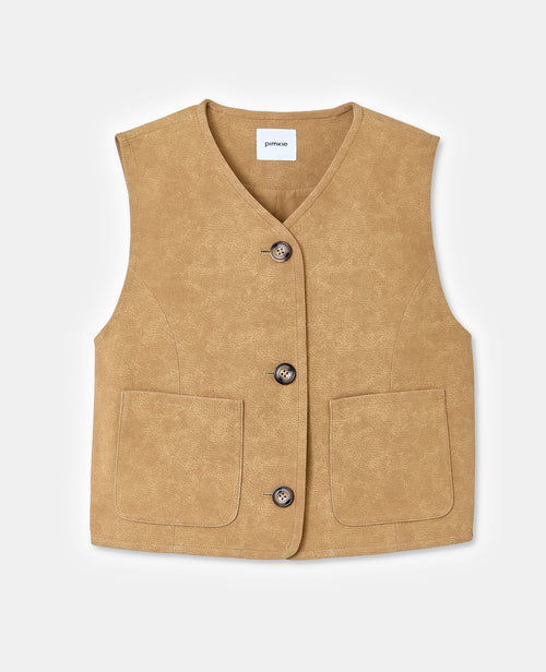 Veste sans manches en suédine - PIMKIE - 4