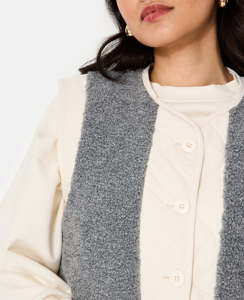 Veste sans manches avec empiècements sherpa - PIMKIE - 2
