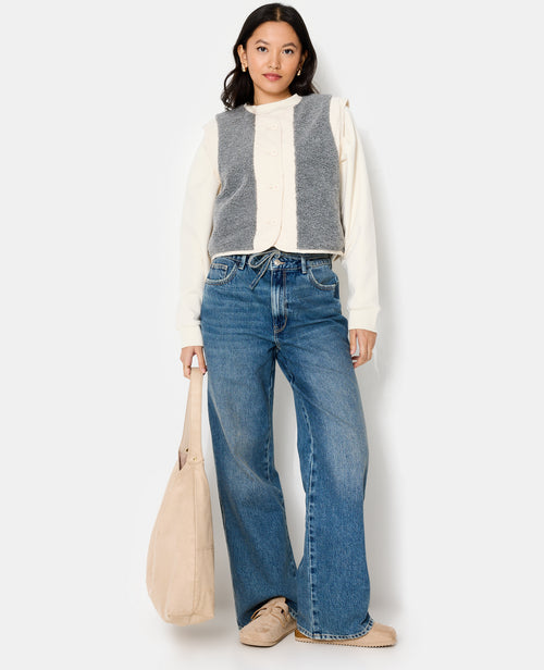 Veste sans manches avec empiècements sherpa - PIMKIE - 3