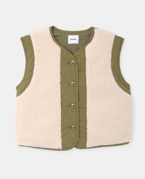 Veste sans manches avec empiècements sherpa - PIMKIE - 4