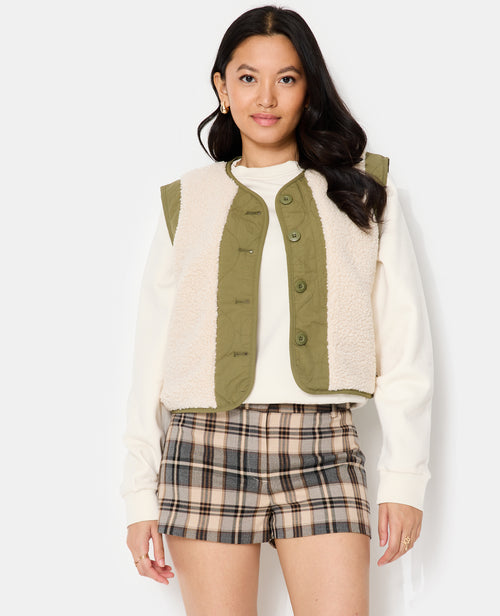 Veste sans manches avec empiècements sherpa - PIMKIE - 5