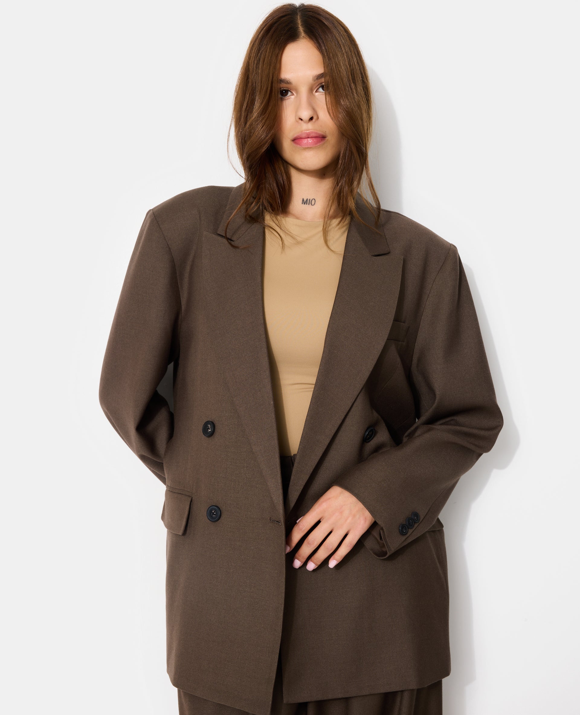 Veste blazer oversize avec double boutonnage