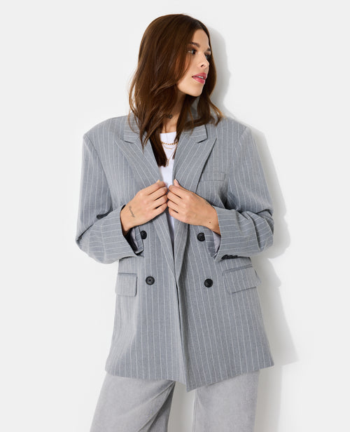 Veste blazer oversize avec fines rayures - PIMKIE - 1