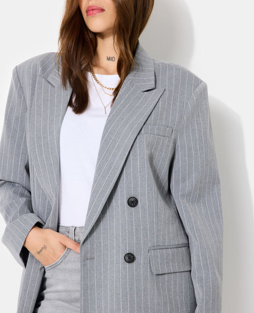 Veste blazer oversize avec fines rayures - PIMKIE - 2