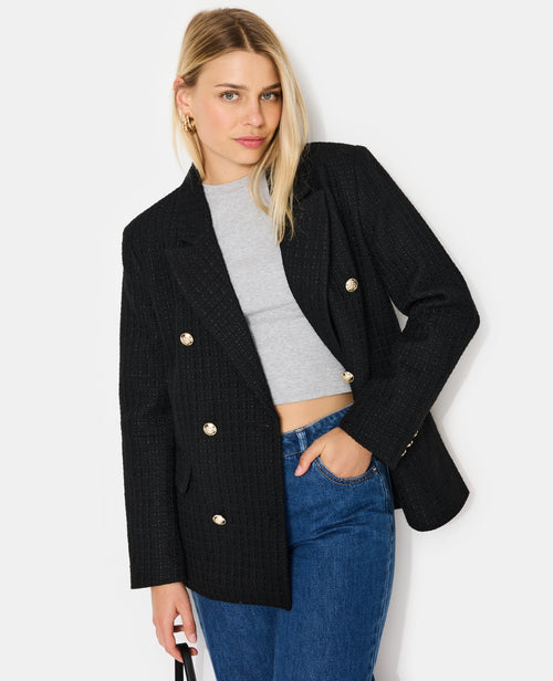 Veste blazer en tweed avec boutons écussons - PIMKIE - 1