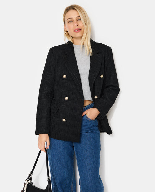 Veste blazer en tweed avec boutons écussons - PIMKIE - 5