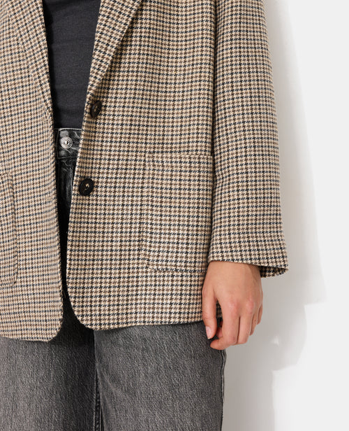 Veste blazer oversize en tissu chaud motif pied-de-poule - PIMKIE - 2