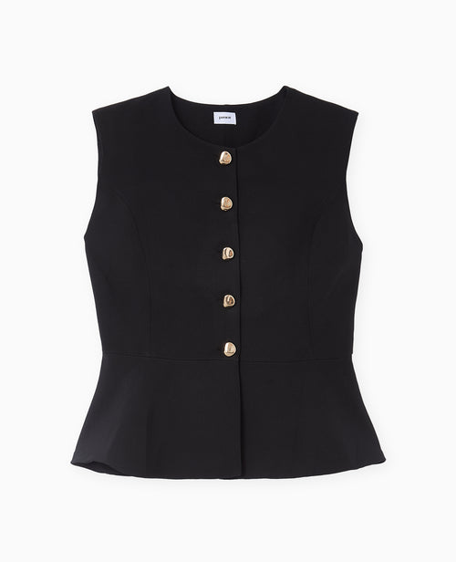 Veste sans manches peplum avec boutons fantaisie - PIMKIE - 4