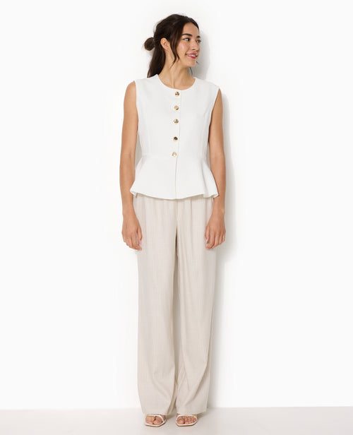Veste sans manches peplum avec boutons fantaisie - PIMKIE - 3