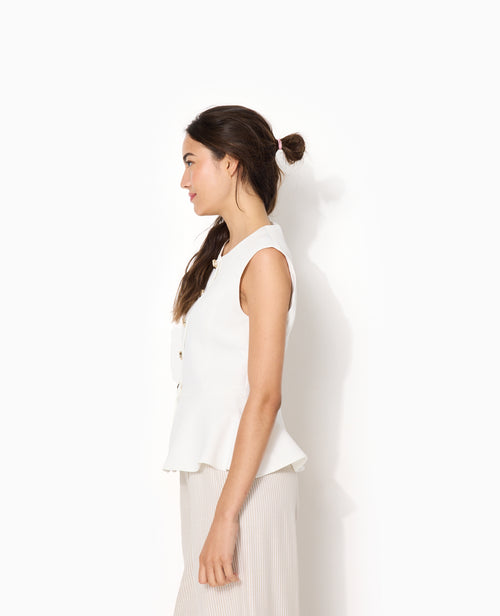 Veste sans manches peplum avec boutons fantaisie - PIMKIE - 7