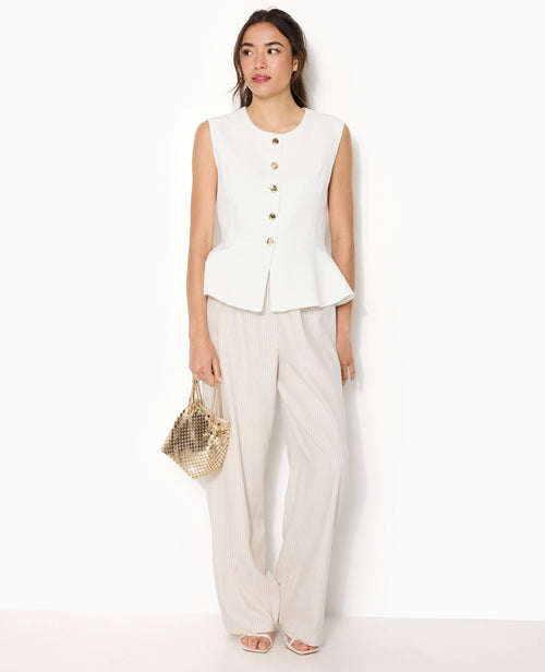 Veste sans manches peplum avec boutons fantaisie - PIMKIE - 8