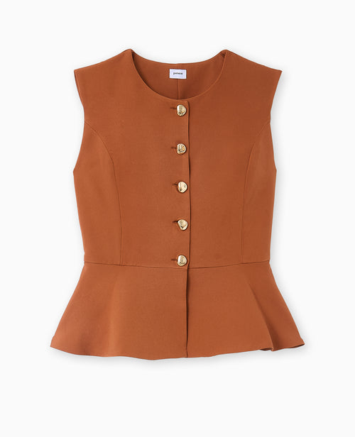 Veste sans manches peplum avec boutons fantaisie - PIMKIE - 4