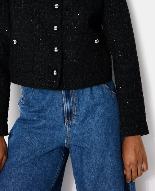 Veste en tweed col rond avec sequins - PIMKIE - 2