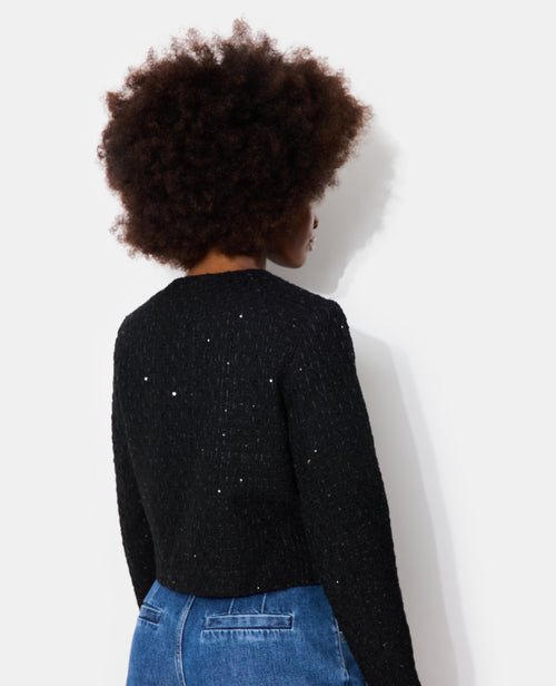 Veste en tweed col rond avec sequins - PIMKIE - 6